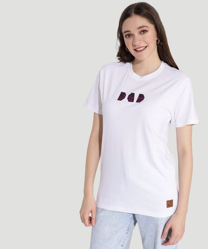 Women's White Solid Half Sleeves Regular Fit T-Shirt