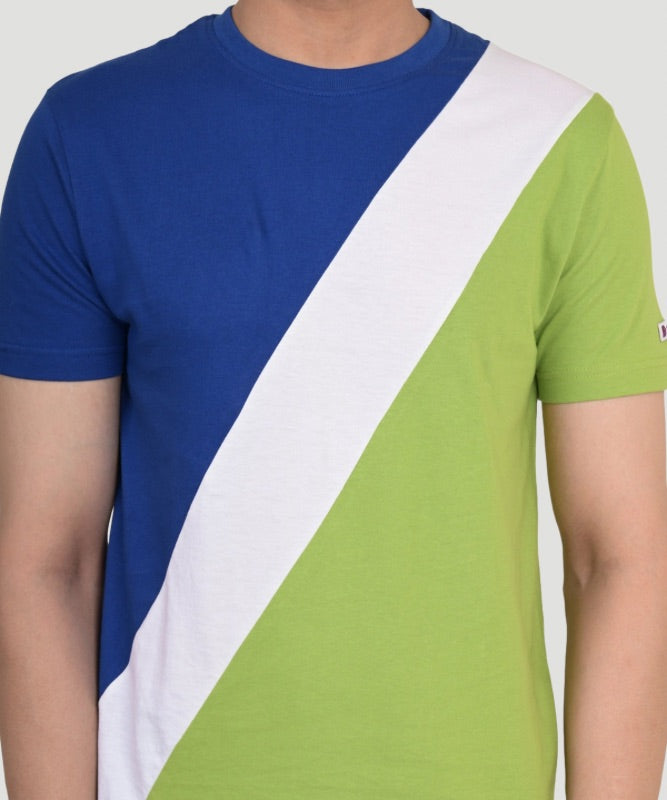 Men's Multicolor Colorblock T-shirt & Shorts Set - A Bold Expression of Style